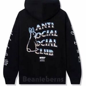 NWT Anti Social Social Club x FR2 Magnetism Black Hoodie Unisex Men Size L